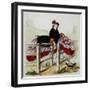 Lady Negotiates a Gate Hand-Colored Print-W.H.J. Carter-Framed Premium Giclee Print