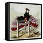 Lady Negotiates a Gate Hand-Colored Print-W.H.J. Carter-Framed Stretched Canvas