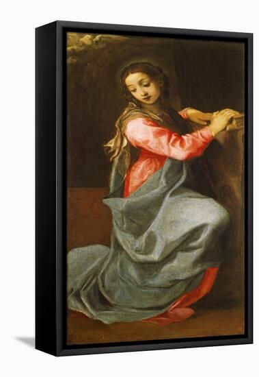 Lady of Annunciation-Annibale Carracci-Framed Stretched Canvas