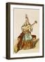 Lady of Quality Playing the Guitar, Fashion Plate, circa 1695-Nicolas Bonnart-Framed Giclee Print