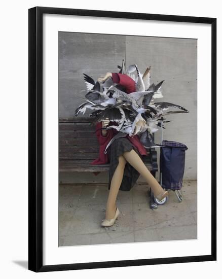 Lady of the Gulls-Banksy-Framed Giclee Print