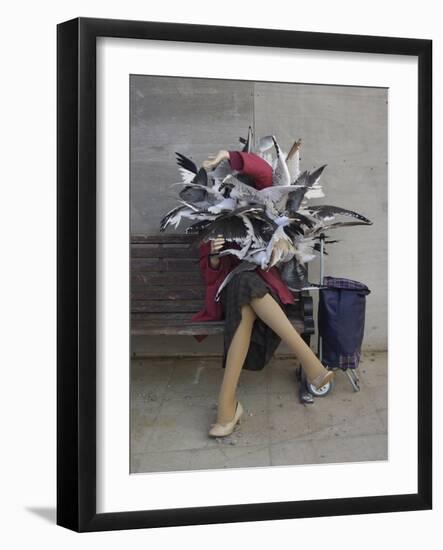 Lady of the Gulls-Banksy-Framed Giclee Print