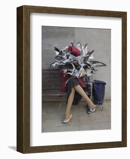 Lady of the Gulls-Banksy-Framed Giclee Print