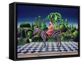 Lady on a Zebra, 1981 (Acrylic on Board)-Anthony Southcombe-Framed Stretched Canvas