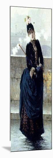 Lady on Bridge in Paris-Vittorio Matteo Corcos-Mounted Giclee Print