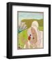 Lady on Cliff with a Flower-null-Framed Giclee Print