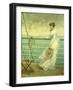 Lady on the Deck of a Ship-French School-Framed Giclee Print