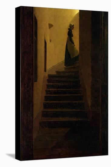 Lady on the Staircase-Caspar David Friedrich-Stretched Canvas