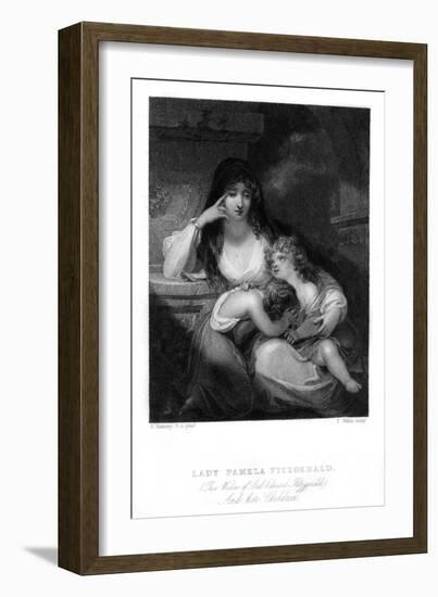 Lady Paela Fitzgerald-George Romney-Framed Art Print