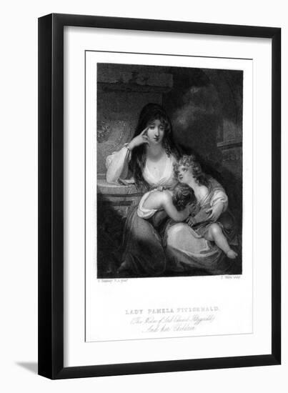 Lady Paela Fitzgerald-George Romney-Framed Art Print