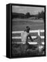 Lady Painting the Fence-Nina Leen-Framed Stretched Canvas