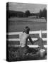 Lady Painting the Fence-Nina Leen-Stretched Canvas