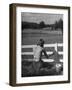 Lady Painting the Fence-Nina Leen-Framed Photographic Print