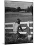 Lady Painting the Fence-Nina Leen-Mounted Photographic Print