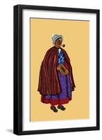 Lady Peasant Farmer from Arras Smokes a Pipe-Elizabeth Whitney Moffat-Framed Art Print