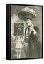 Lady Photographer in Picture Hat-null-Framed Stretched Canvas