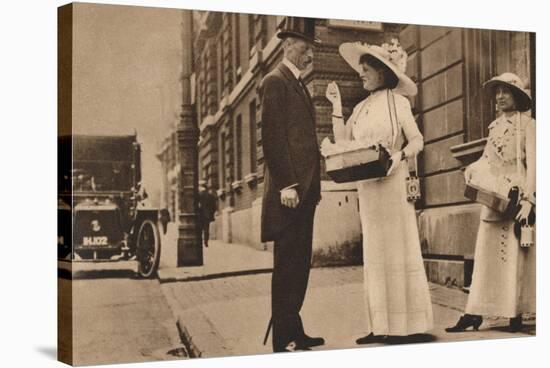 Lady Pilkington selling roses at the first anniversary of Alexandra Rose Day, 25 June, 1913 (1935)-Unknown-Stretched Canvas