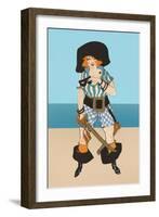 Lady Pirate with Tattoo-null-Framed Art Print