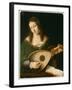 Lady Playing a Lute, c.1530-Bartolomeo Veneto-Framed Giclee Print