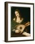 Lady Playing a Lute, c.1530-Bartolomeo Veneto-Framed Giclee Print