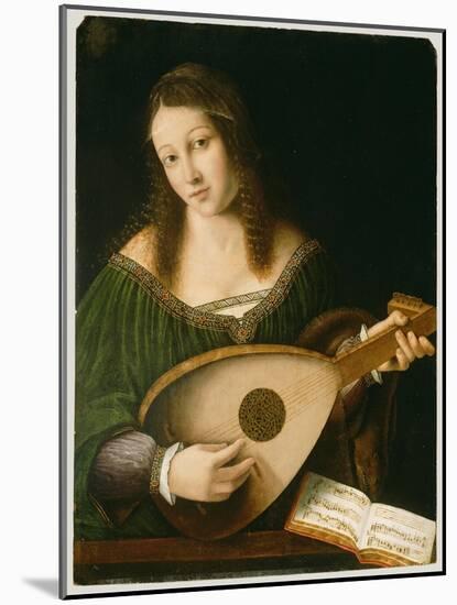 Lady Playing a Lute, c.1530-Bartolomeo Veneto-Mounted Giclee Print