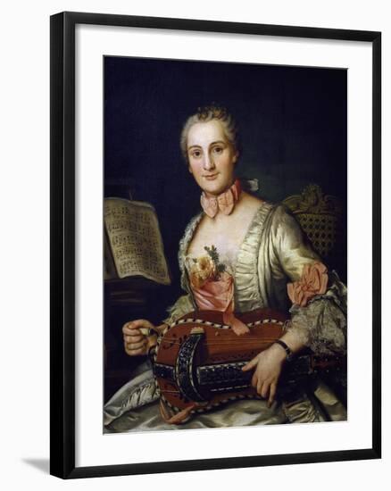 Lady Playing Hurdy-Gurdy, 1741-Donat Nonotte-Framed Giclee Print