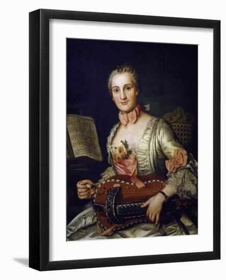 Lady Playing Hurdy-Gurdy, 1741-Donat Nonotte-Framed Giclee Print