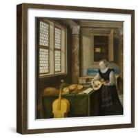 Lady Playing the Lute, c.1610-Hendrik The Younger Steenwyck-Framed Giclee Print