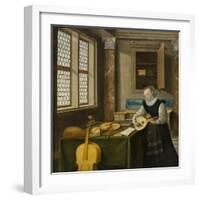 Lady Playing the Lute, c.1610-Hendrik The Younger Steenwyck-Framed Giclee Print