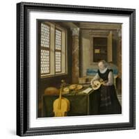 Lady Playing the Lute, c.1610-Hendrik The Younger Steenwyck-Framed Giclee Print