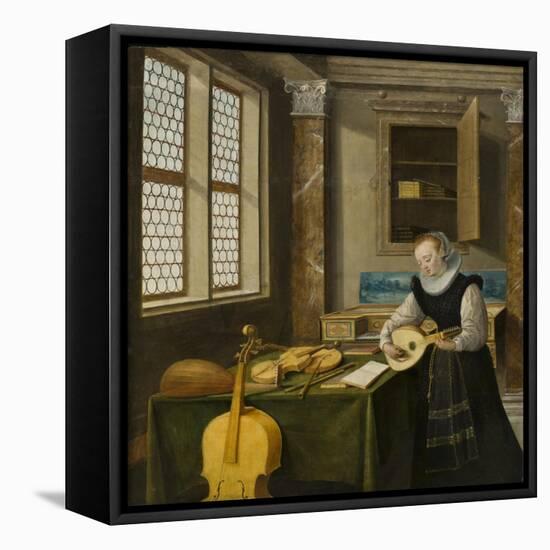 Lady Playing the Lute, c.1610-Hendrik The Younger Steenwyck-Framed Stretched Canvas
