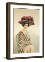 Lady Posing for a Portrait-null-Framed Art Print