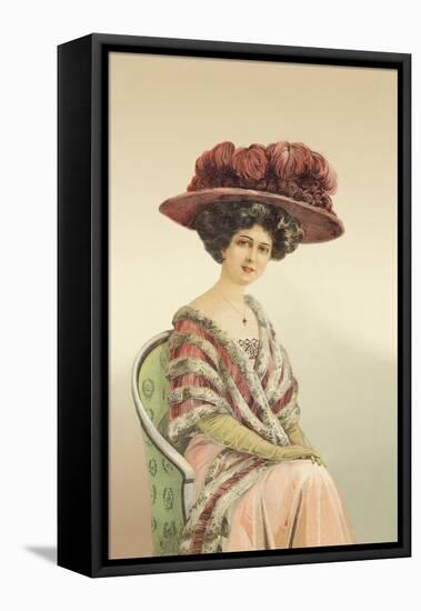 Lady Posing for a Portrait-null-Framed Stretched Canvas