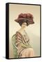 Lady Posing for a Portrait-null-Framed Stretched Canvas