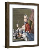 Lady Pouring Coffee, 1700 - 1740, Germany, 18th Century-null-Framed Giclee Print