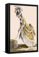 Lady Pulling Up Her Stocking, Engraved by Le Beau, Plate No.1-Pierre Thomas Le Clerc-Framed Stretched Canvas