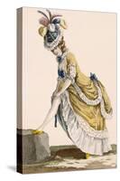 Lady Pulling Up Her Stocking, Engraved by Le Beau, Plate No.1-Pierre Thomas Le Clerc-Stretched Canvas