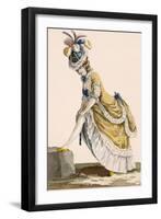 Lady Pulling Up Her Stocking, Engraved by Le Beau, Plate No.1-Pierre Thomas Le Clerc-Framed Giclee Print