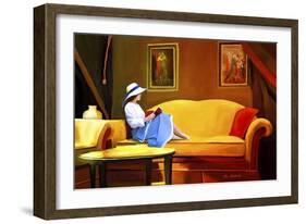 Lady Reading 1-Ata Alishahi-Framed Giclee Print