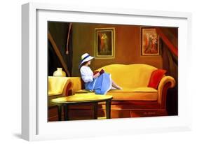 Lady Reading 1-Ata Alishahi-Framed Giclee Print