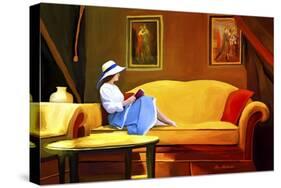 Lady Reading 1-Ata Alishahi-Stretched Canvas