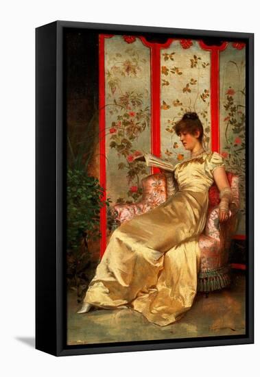 Lady Reading-Joseph Frederic Soulacroix-Framed Stretched Canvas