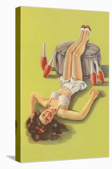 Lady Resting with Indian Clubs-null-Stretched Canvas