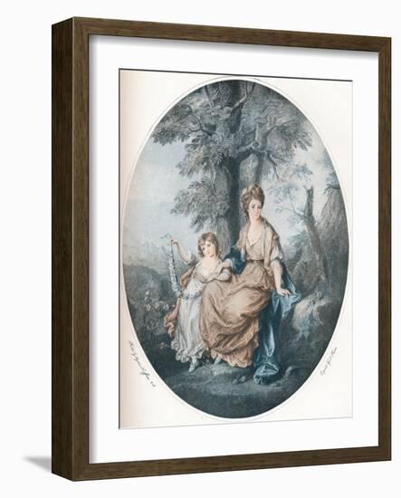 Lady Rushout and Her Daughter, 1784, (1902)-Thomas Burke-Framed Giclee Print