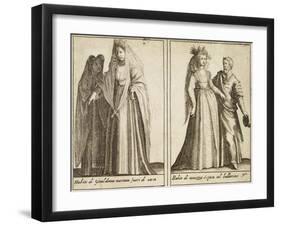 Lady's Outdoor Dress and Young Woman or Bride's Dress with Dancer-null-Framed Giclee Print