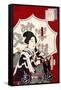 Lady Samurai with Umbrella-Kunichika toyohara-Framed Stretched Canvas