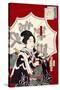 Lady Samurai with Umbrella-Kunichika toyohara-Stretched Canvas