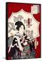 Lady Samurai with Umbrella-Kunichika toyohara-Framed Stretched Canvas