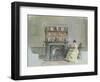 Lady Seated by Fireplace-George Goodwin Kilburne-Framed Giclee Print