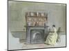 Lady Seated by Fireplace-George Goodwin Kilburne-Mounted Giclee Print